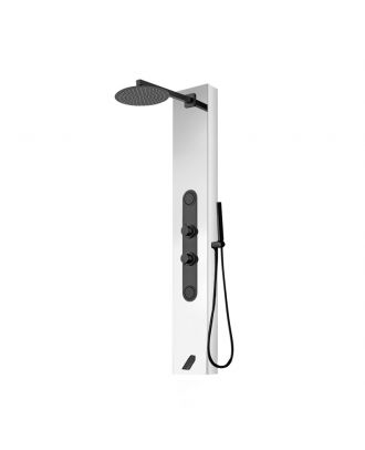 GRAVITY - Stainless Steel Shower Panel Shiny/Black with separate hand shower