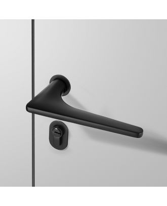WELDER - Modern Door Handle with simple rosettes, Matt Black