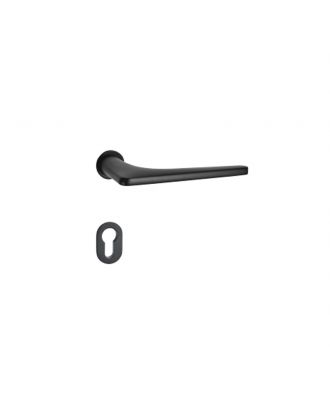 WELDER - Modern Door Handle with simple rosettes, Matt Black
