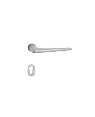 WELDER - Modern Door Handle with simple rosettes, Satin Nickel