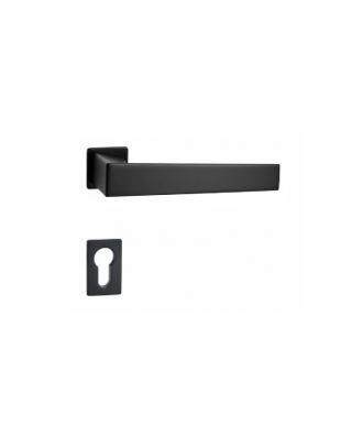 WELDER - Modern Door Handle with square simple rosettes, Matt Black