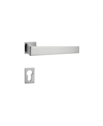 WELDER - Modern Door Handle with square simple rosettes, Satin Nickel