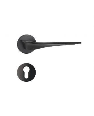 WELDER - Wing bird Luxury Door Handle with round rosettes, Matt Black