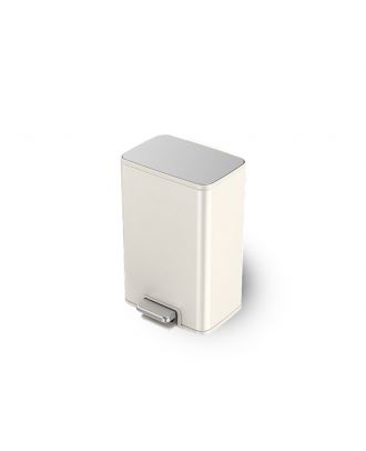 Elegance step bin with stainless steel pedal 20L space saving style, Biege