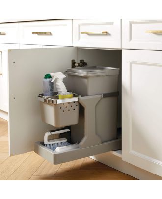 Deco Single Pull Out Rubbish Bin 20L, built in kitchen cabinet, Grey