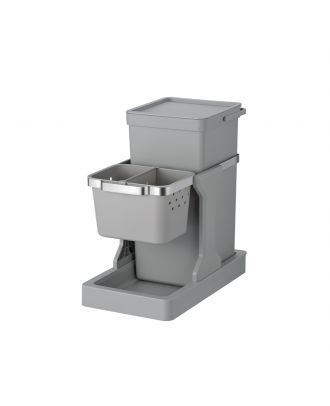 Deco Single Pull Out Rubbish Bin 20L, built in kitchen cabinet, Grey