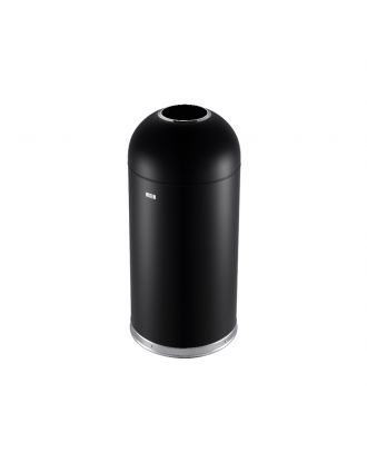 COMMERCIAL trash bin Sleek and well-crafted dome shape open top stainless steel, 56L, Classic Black