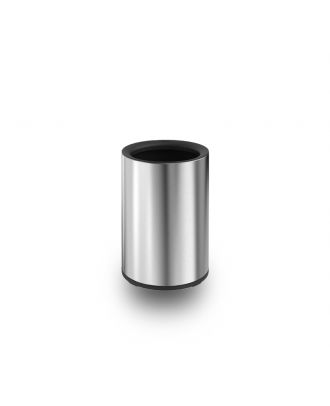 Classic round open top trash bin 10 L, Matt Stainless Steel