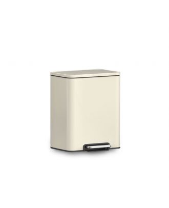 MADISON elegant rectangular step bin 12L, fingerprint resistant stainless steel, VANILLA