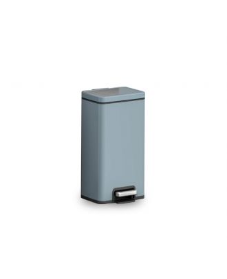 MADISON elegant rectangular step bin 30L, fingerprint resistant stainless steel, Titanium Blue