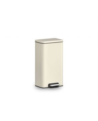 MADISON elegant rectangular step bin 30L, fingerprint resistant stainless steel, VANILLA