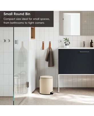 Serene step bin 5L Stainless Steel, Vanilla