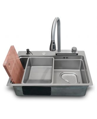 Smart Kitchen Sink Multifunction With accessories & cutting board 68*46 cm ,Grey