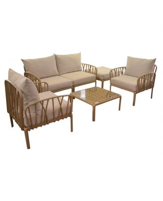 Traverse Set ( Two Seaters Sofa + Two Arm Chairs + Table), Beige X off White
