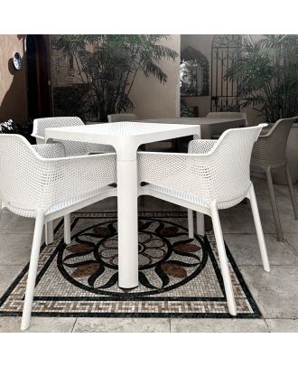 Outdoor plastic Dot table 77cm, White