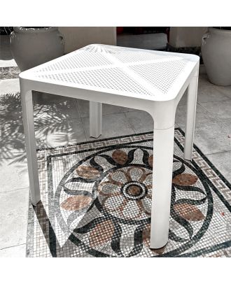 Outdoor plastic Dot table 77cm, White
