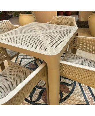 Outdoor plastic Dot table 77cm, Beige