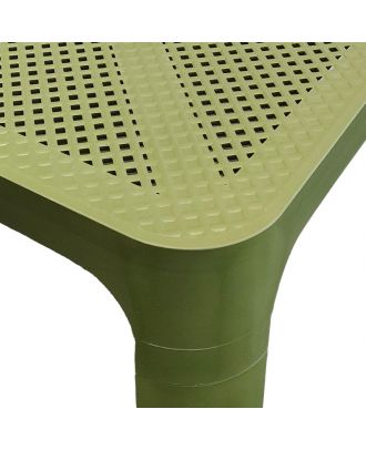 Outdoor plastic Dot table 77cm, Olive green