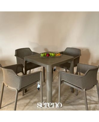 Outdoor plastic Dot table 77cm, Dark Beige