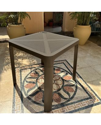 Outdoor plastic Dot table 77cm, Dark Beige