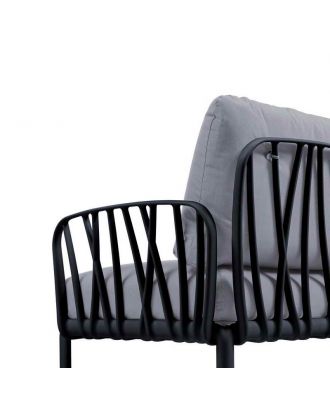 Traverse Set ( Two Seaters Sofa + Two Arm Chairs + Table), Black X Grey