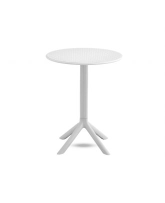 SERENO Dot Round Table 60 with glass, White