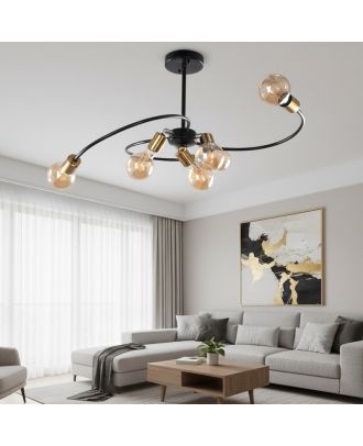 Modern ceiling pendant chandelier for ambient illumination with 6 arms