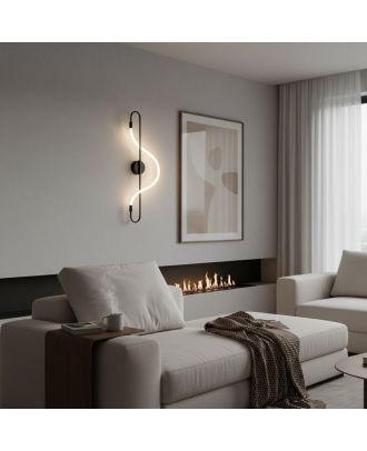 Elegance wall lamp with flexible Warm Illumination, Black