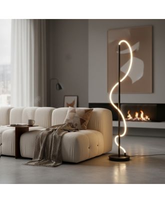 Elegance column floor lamp with flexible Warm Illumination, Black