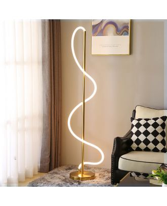 Elegance column floor lamp with flexible Warm Illumination, Gold