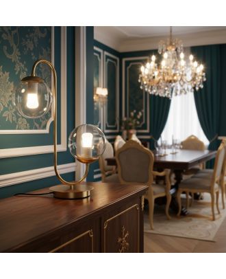 Modern Dual lighting Table Lamp in Gold