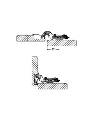 Half Overlay Self Closing Hinge Opening 90°