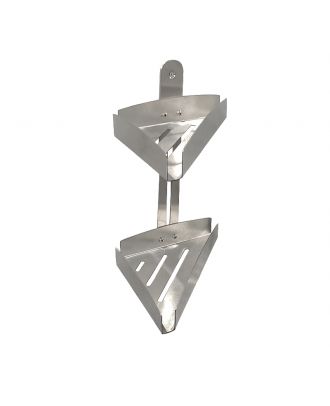 Silver corner holder with two triangular shelves