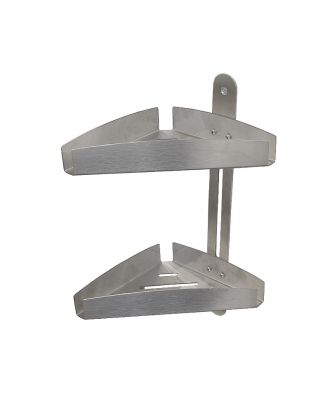Silver corner holder with two triangular shelves