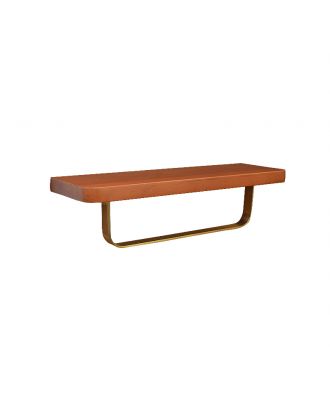 Golden stainless towel with wooden shelf