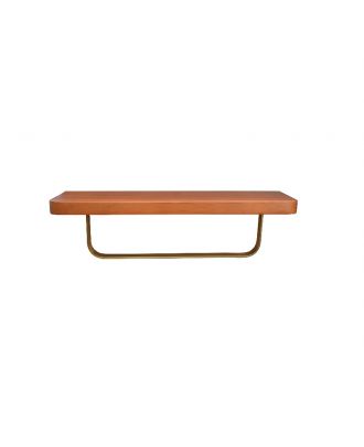 Golden stainless towel with wooden shelf