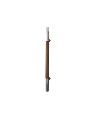 Oxford pull handle in stainless steel and natural leather brown - 60Cm