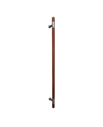 Barola - Door Pull Handle -115Cm- mahogany wood x Stainless Steel