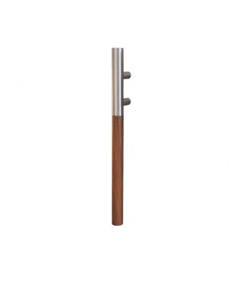Victor Door pull handle 60Cm -Iroko wood x Silver
