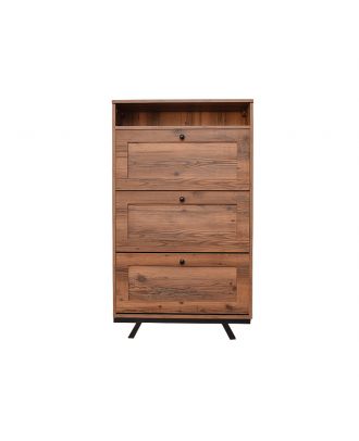 Modern Shoe cabinet with 3 drawers, Brown