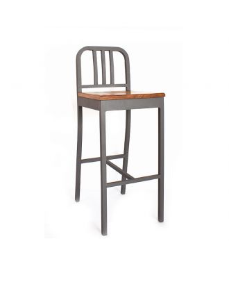 Yildiz Gray Aluminum Bar Stool