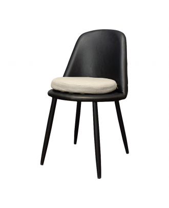 Dining chair - Black leather