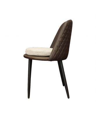 Dining chair - Brown leather