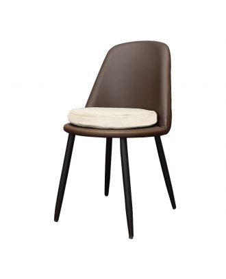 Dining chair - Brown leather
