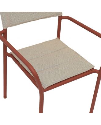 Verabel chair -Brick Red -mesh fabric beige