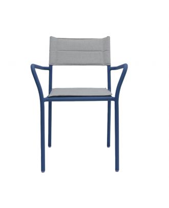 Verabel chair -Blue -mesh fabric light gray
