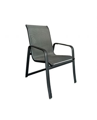 Marina Aluminum Chair- Mesh Black