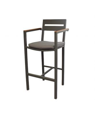 Aluminum Cyprian BarStool, Grey