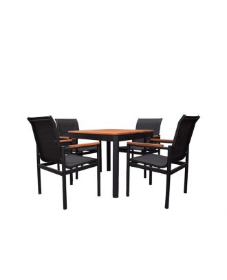 Marbella Outdoor Dining Set-Black