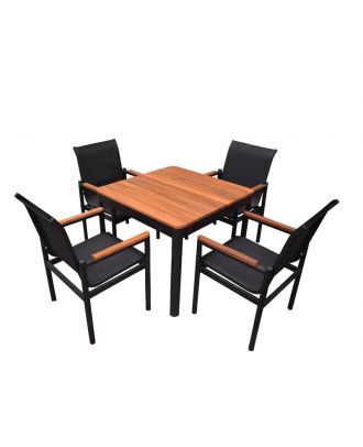 Marbella Outdoor Dining Set-Black